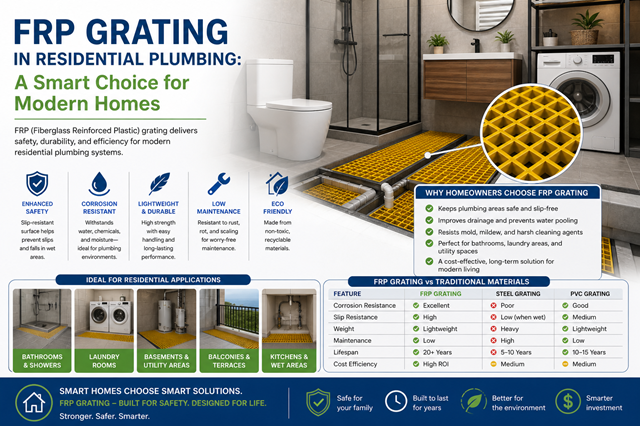 FRP Grating in Residential Plumbing: A Smart Choice for Modern Homes Image